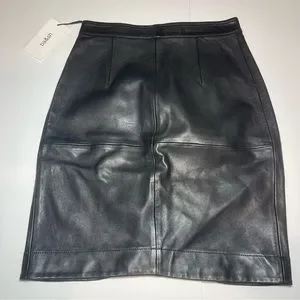 ba sh Skirts Bash Leana Black Wrapover Leather Mini Skirt In Noir Sz 4 0 Lambskin Poshmark